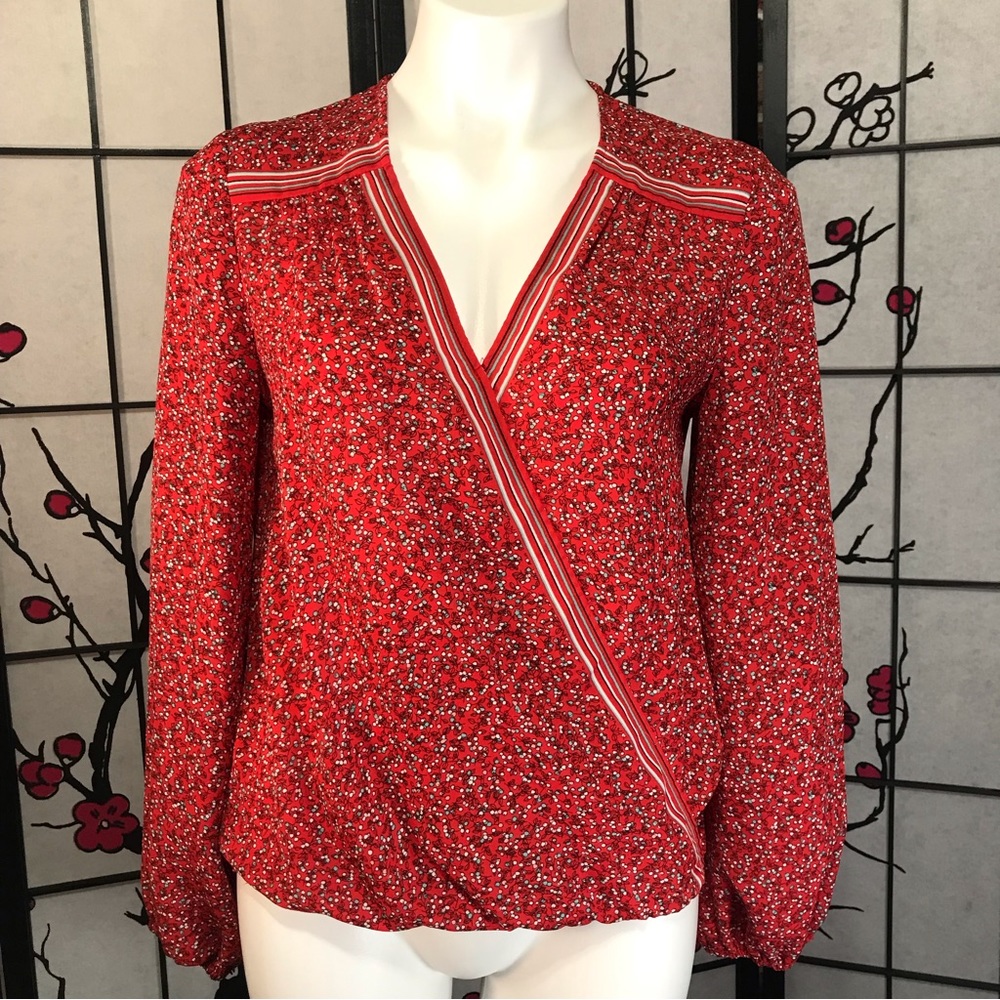 🐲💙Max Studio Red Floral blouse
